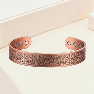 <b>Copper</b> Magnetic <b>Bracelet</b> For Men Geometric Cross Design Adjustable Gift Jewelry - Product Image 4