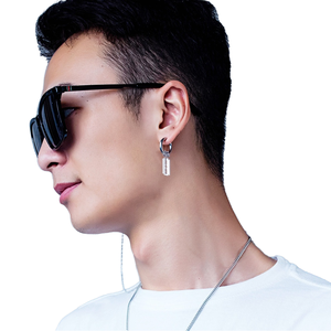 Oecchino da <span class=keywords><strong>uomo</strong></span> in <span class=keywords><strong>acciaio</strong></span> inossidabile alla moda popolare all'ingrosso con zircone per matrimonio regalo di fidanzamento - Product Image 1