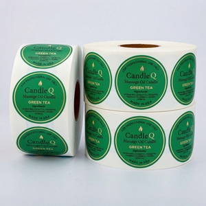 Étiquettes adhésives personnalisées écologiques recyclables imperméables pour pots de bougies Autocollants adhésifs UV - Product Image 1
