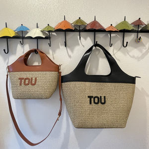 编织大容量手提包 多功能草编手提包 女士市场篮包。 - Product Image 2