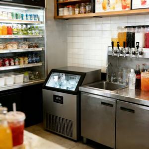 Máquina de Hielo Comercial de Acero Inoxidable, 45 kg/24 h, Cubitos de Hielo Automáticos para Alimentos y Bebidas - Product Image 1
