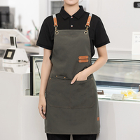 Tablier de travail en toile imperméable avec logo personnalisé et poches pour femmes, hommes, serveurs, cafés, salons de beauté, salons de coiffure, uniformes de grillades