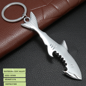 Aleación de zinc funky metal tiburón mar pez brillante espejo pulido abrebotellas llavero - Product Image 6