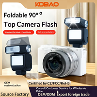 Flash externe pliable Kdbao Mini pour appareils photo hybrides, lumière continue, batterie au lithium intégrée 90
