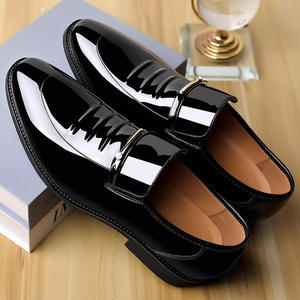 Chaussures habillées en cuir verni brillant pour hommes grandes tailles, à enfiler, plates, en maille, pour affaires, décontractées, formelles, mariage, printemps, automne, respirantes - Product Image 3