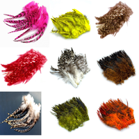 Plume de coq barde pour la pêche à la mouche, artisanat, costume, bibelot, chapeau, accessoire de coiffure, fête de carnaval, décoration de Noël