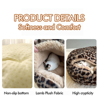 SUREWALHOME Chat Tente Cave Semi Fermée Pet Bed Claming Cat Chiot Lits pour Petit Moyen Animal avec Coussin de Sommeil Doux