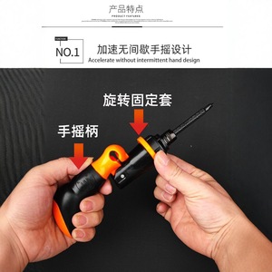 Hand Cranked Ratchet <b>Screwdriver</b> <b>Set</b> Multipurpose Carbon Steel Anti Slip Handle Diy Tool <b>Set</b> - Product Image 1