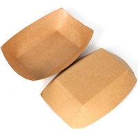 Zware, wegwerpbaar, commercieel kraftpapier voedselbakje, bruin, composteerbaar, vetwerend, voor salades en fastfood, modern, geschikt voor feesten
