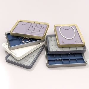 Bandejas de exhibición de joyería de gamuza extraíbles MASON con almohadillas para anillo, collar, soporte para pendientes, organizador, bandeja de joyería apilable personalizada - Product Image 1