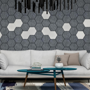 Panneaux acoustiques hexagonaux en <span class=keywords><strong>mousse</strong></span> ignifuge insonorisante écologique moderne personnalisable en 48 couleurs pour bureau - Product Image 4