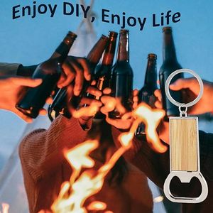 <b>Custom</b> Round Bamboo Bottle Opener Keychain, Rotating Wooden <b>Key</b> <b>Ring</b> Eco Friendly Promotional Gift for Corporate Branding - Product Image 3