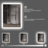 Miroir tactile lumineux intelligent à LED en stock avec verre trempé écologique pour salle de bain, hôtel, appartement