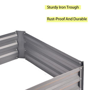 120x90x30cm grau verzinkter Stahl Pulver beschichtetes Metall Garten Hochbeet für Kräuter - Product Image 3