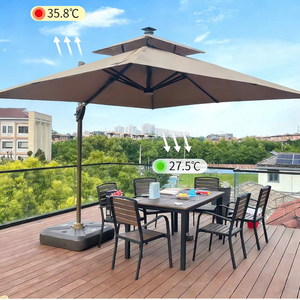 Outdoor Parasol Large Roman <strong>Umbrella</strong> Big Size Stand Garden Waterproof Patio <strong>Umbrellas</strong> &amp; <strong>Bases</strong> With LED Light - Product Image 4