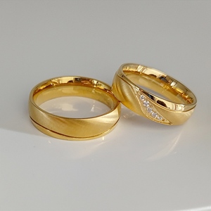 Anillos de Boda de Acero Inoxidable Chapados en Oro de 14k Africanos, Precio al por Mayor - Product Image 1