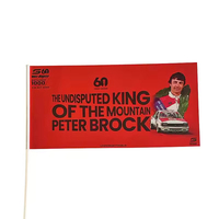 Drapeau en papier de forme personnalisée en gros personnalisé petit mini drapeau agitant à main vintage avec bâtons en plastique