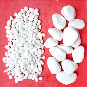 Ciottoli di Pietra Naturale <span class=keywords><strong>Bianco</strong></span> Neve Levigati per Giardini, Parchi, Vialetti, Pavimentazione, Ghiaia Decorativa Moderna - Product Image 3