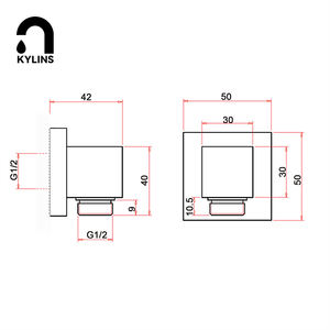 Connecteur <span class=keywords><strong>de</strong></span> tuyau <span class=keywords><strong>de</strong></span> <span class=keywords><strong>douche</strong></span> mural <span class=keywords><strong>de</strong></span> conception carrée en laiton chromé, sortie d'eau <span class=keywords><strong>de</strong></span> <span class=keywords><strong>douche</strong></span> en forme <span class=keywords><strong>de</strong></span> <span class=keywords><strong>coude</strong></span> - Product Image 6