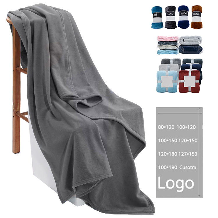 Benutzer definierte Reise decke mit Logo Stickerei 100% Polyester Hotel Hochzeit Warm Throw Decken Tragbare Polar Fleece Decke