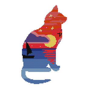 Kits de broderie chinoise à l'aiguille pour la décoration de la maison, motifs d'animaux, fils, <span class=keywords><strong>toile</strong></span>, chats, point de croix - Product Image 2