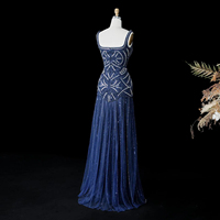 Robes de soirée élégantes bleu marine avec perles Jancember LSZ552 pour femmes