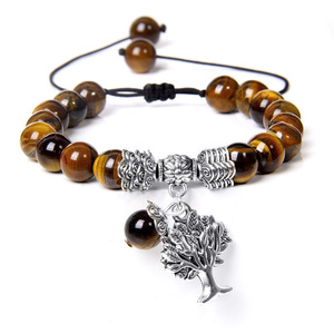 Nouveau bracelet en agate œil de tigre Daisy Fangys, corde tressée en gros, pendentif <span class=keywords><strong>Arbre</strong></span> de Vie, améthyste, bijoux, cry - Product Image 1