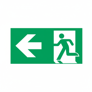 Salida DE EMERGENCIA flecha izquierda PVC 150x150mm - Product Image 2