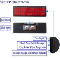 Mikro led ekran giyilebilir manyetik özel mesaj konferans rozeti led dijital işçi kimlik adı rozeti