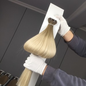 ผมต่อแบบเครื่องจักร Full Cuticle 100% ผมแท้ Remy เกรดพรีเมียม ปลายผมสองชั้น ผลิตจากโรงงาน - Product Image 1