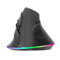 Ratón Ergonómico Vertical Inalámbrico Recargable, Bluetooth 2.4G, Modo Dual, Óptico, RGB Colorido, para Juegos, Oficina y Computadora