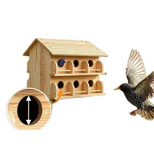 Nido de pájaros de madera para colgar al aire libre, hábitat para la cría de aves, caja decorativa para patio, comedero para pájaros - Product Image 5