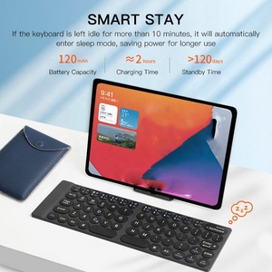 Phần Cứng Máy Tính Phần Mềm Di Động Có Thể Gập Lại Có Thể Sạc Lại Mini Bàn Phím Không Dây Màu Xanh Răng Máy Tính Bảng Bàn Phím Với Đứng Chủ - Product Image 3