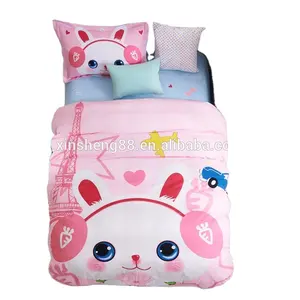 100% cotton Children Kids Pretty Cartoon Pattern 4pcs baby Bedding Set Duvet Cover bedsheet