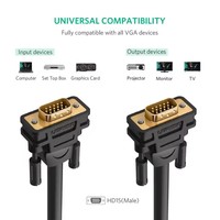 Câble VGA UGREEN pour ordinateur, transmission de données, signal VGA, câble mâle-mâle 1080P, projecteur de bureau, ordinateur portable, câble vidéo