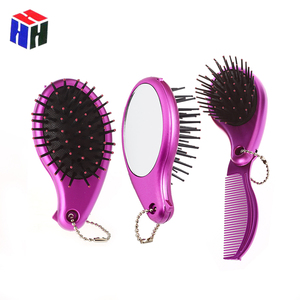 Wholesale High Quality Custom Unique Plastic Pocket <strong>Self</strong> <strong>Cleaning</strong> Salon-Style Detangle Home Use <strong>Hair</strong> Comb <strong>Brush</strong> with Mirror - Product Image 6