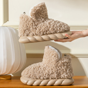 Winter High <strong>Boots</strong> Cloud Cotton Warmth <strong>slippers</strong> Men and Women Indoor and Outdoor Colorful Non-slip Soft Bottom PVC <strong>Sole</strong> Shoes - Product Image 4
