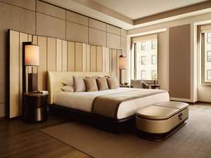 모던 클래식 디자인 빌라 침실 가구 세트, 호텔 아파트 및 침실용 맞춤 공장 원목 스타일 오크 패널 - Product Image 3