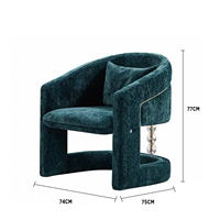 Fauteuil de salon confortable de style français léger, fauteuil à dossier haut, tissu luxueux, fauteuil simple, salon, fauteuil élégant