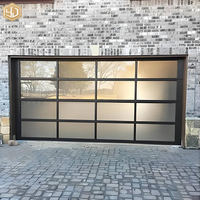 Porte de garage en aluminium de style moderne, simple, avec volet roulant en verre, pour villa, étanche, finition usine, vente en gros