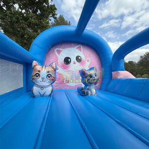 Outdoor combo bouncer commercial kids bounce <b>house</b> <b>inflatable</b> cat bouncy castle with slide - Product Image 2