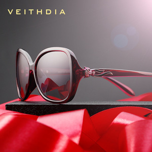 Veithdia Women's Polarized Sunglasses UV400 TAC Lens Plastic Metal Frame Rhinestone Decor <b>Driver</b> Fashion Sun Protection - Product Image 2