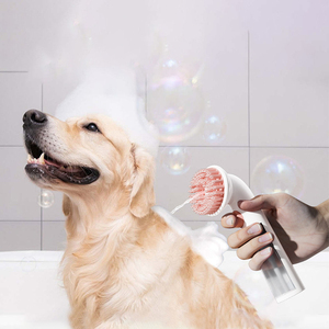 Brosse De Bain En Silicone Pour Animaux - Peau Sensible - Shampoing Intégré - Brosse De Massage Pour Chien, Chat, Cheveux Courts Et Longs - Bleu