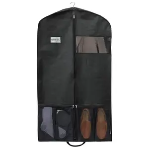 高級カスタムロゴ防塵収納コートカバーハンギング仕分け服スーツカバーガーメントバッグ