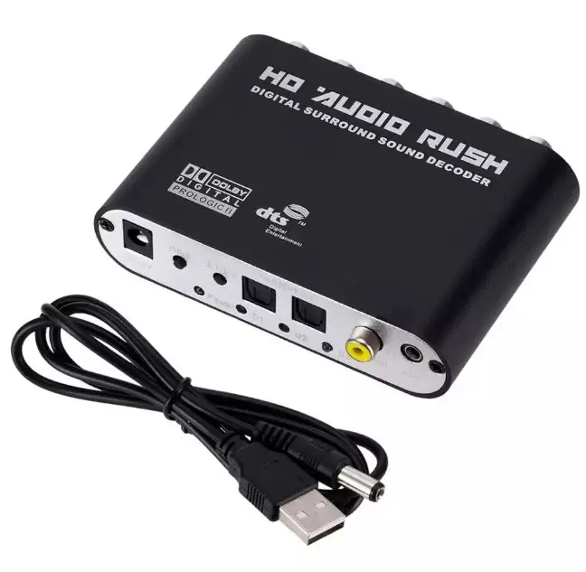 Audio Gear 5.1 Audio Decoder digital sound decoder Optical SPDIF/ Coaxial DTS to Analog Audio for DVD PC