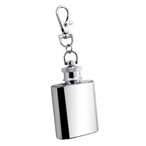 Portachiavi in Acciaio con Fiaschetta da 28,3 ml, Prodotto in Metallo - Product Image 1