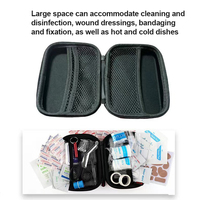 Mini trousse de premiers soins compacte rouge et noire en cuir PU imperméable avec fournitures médicales pour la survie en plein air