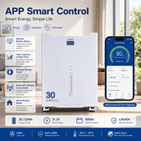 Station d'énergie solaire LFP haute capacité empilable hors réseau avec surveillance intelligente WIFI, batterie de stockage d'énergie domestique 32 kWh ESS