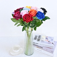 Fleurs artificielles de mariage Roses simples Real Touch haute qualité velours blanc Rose en vrac pour la Saint-Valentin