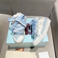 Chaussures de course Lanvine pour femme 2026 de haute qualité, luxueuses et confortables, avec empeigne en daim, semelle intermédiaire en caoutchouc, à lacets, scintillantes, printemps-hiver